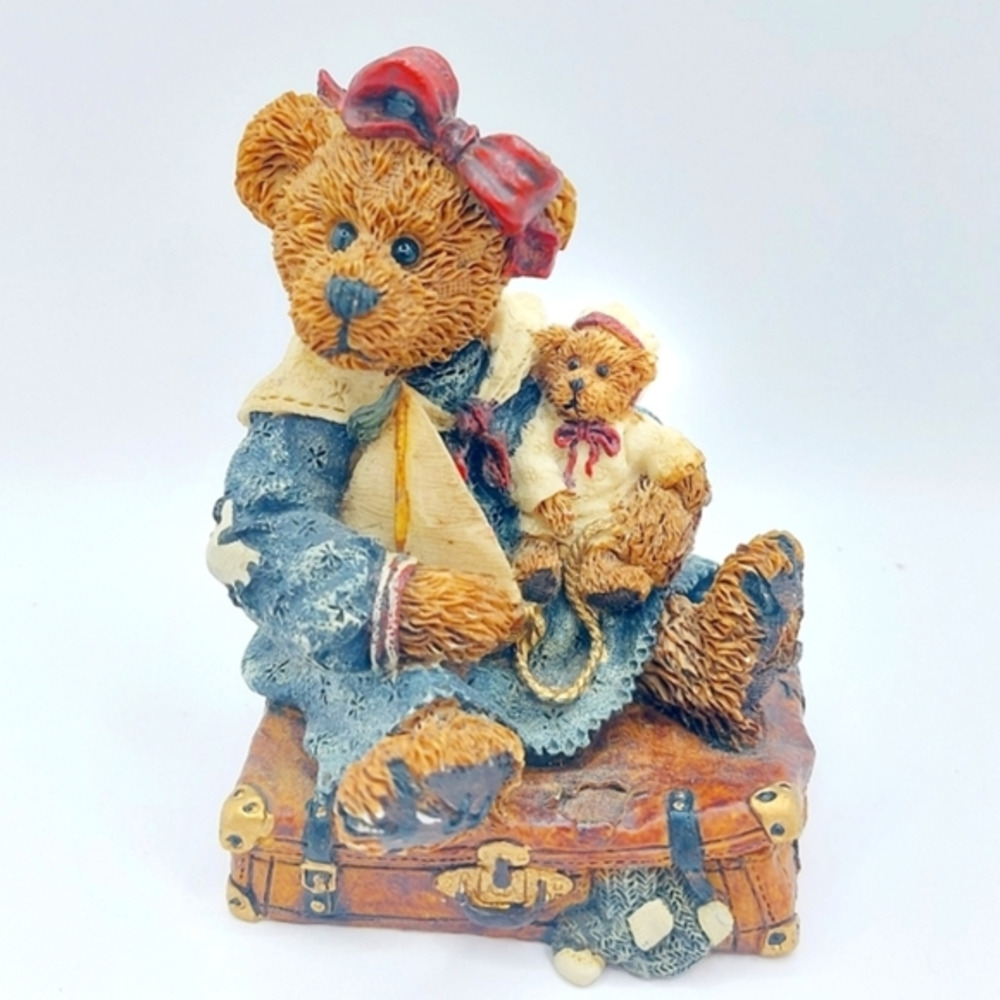 Vintage Boyds Bears Friends Figurine 1993 Bailey Bear With Suitcase